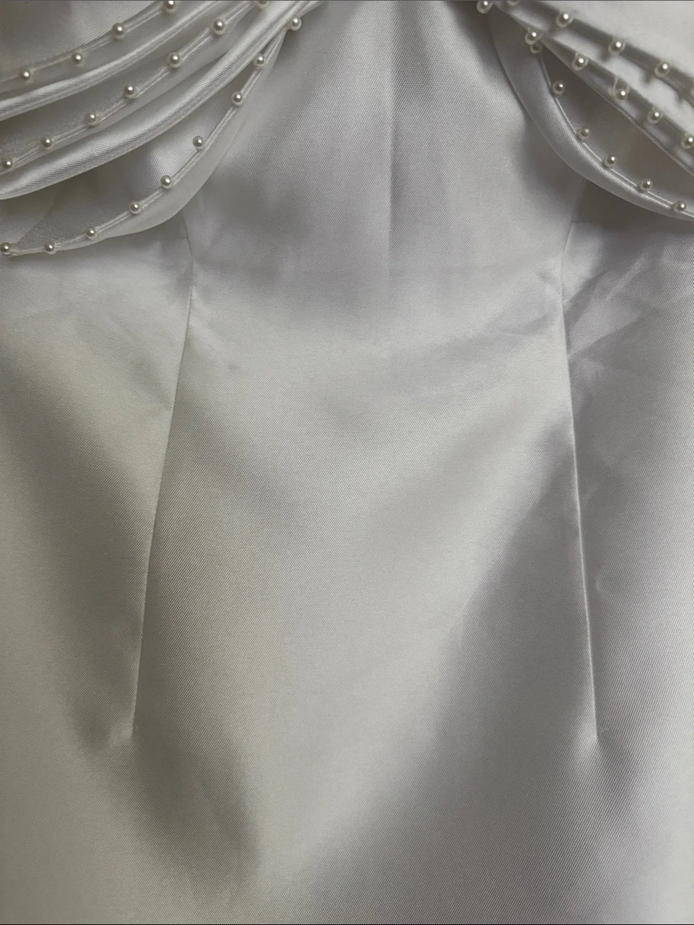 NWT- Alfred Sung Imitation Pearl & Bow Detail Strapless Cocktail Minidress, 12R